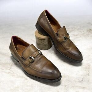 Johnston & Murphy Men's Hawthorne Brown Leather Memory Foam Loafers Size 10M